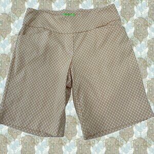 Swing Control Bermuda Shorts Mustard White Print SZ 6 Pull On Golf Travel Resort